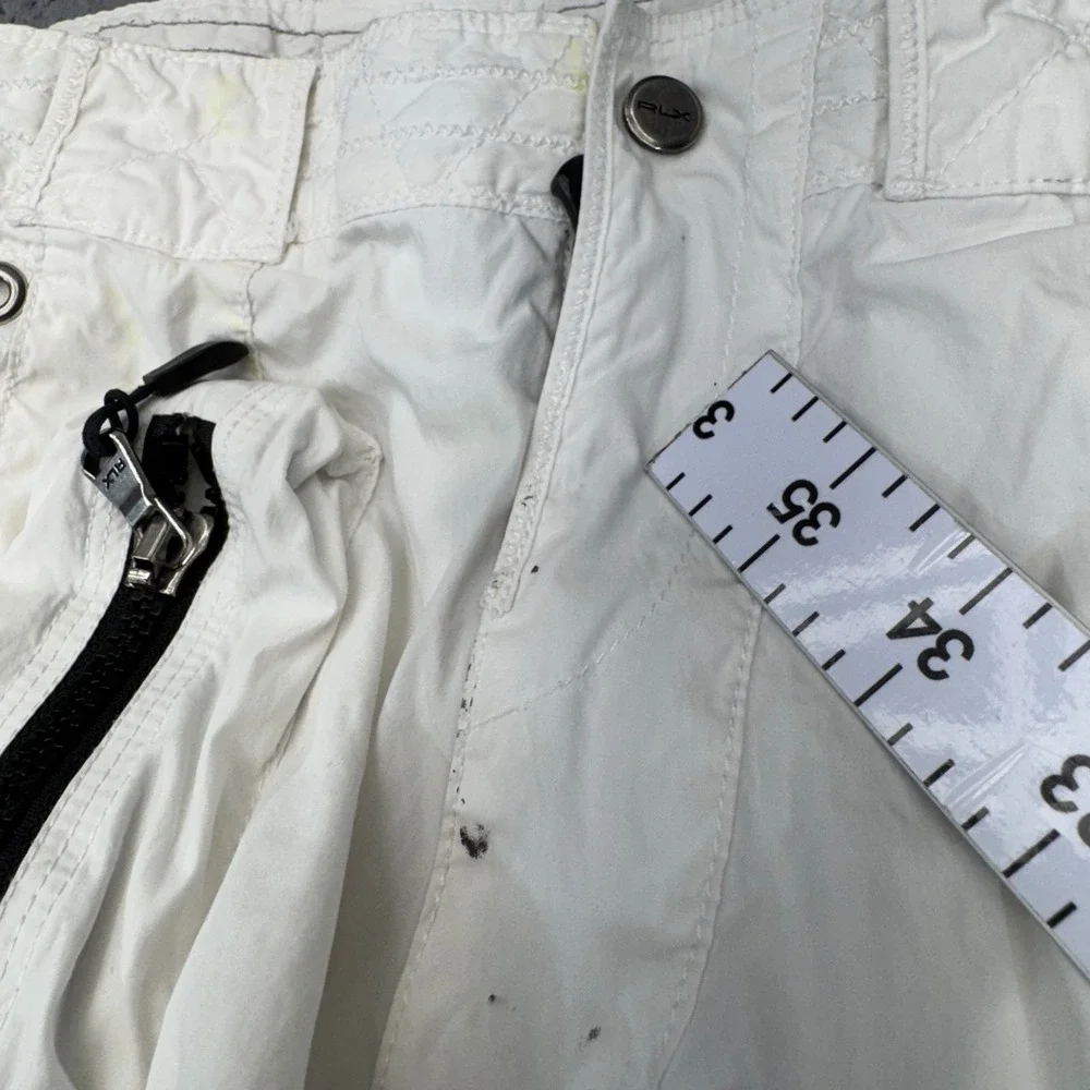 RLX Ralph Lauren Parachute Pants Womens 31R White‎ Convertible Cargo Y2K